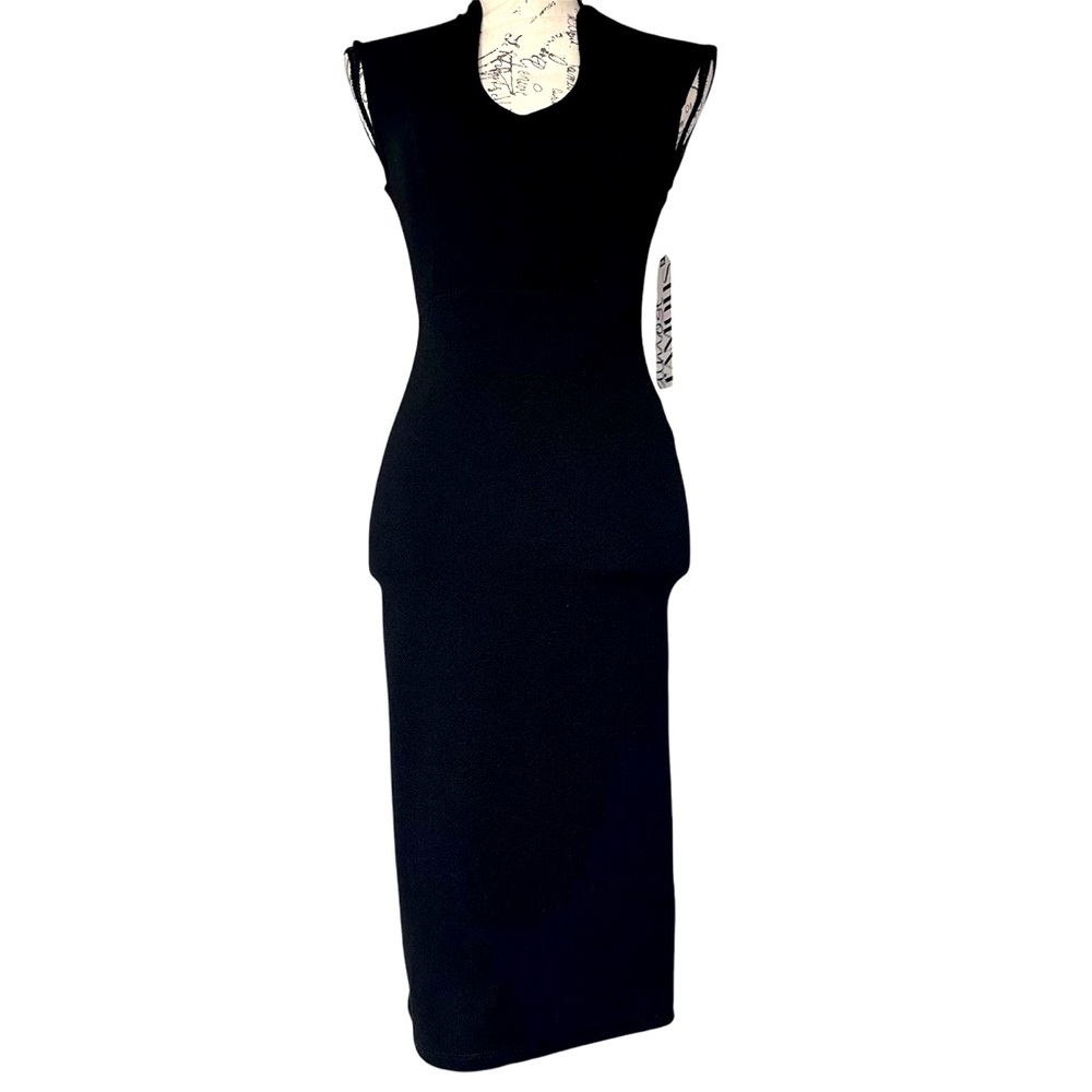 Almost Famous | Sleek Black Cocktail Dress w/ Zipper | Size Small